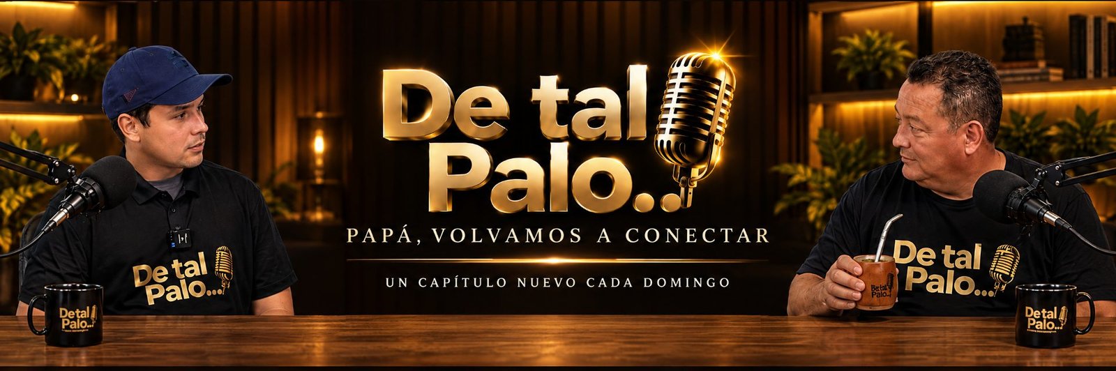 Exequiel Martin y su hijo en el set de De Tal Palo…, frente a frente en la mesa con sus micrófonos